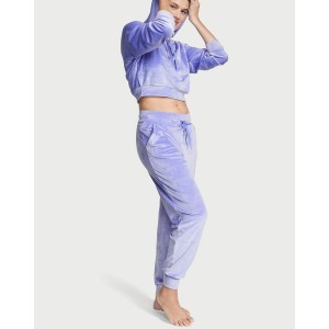 Велюровий костюм Ribbed Velour Hoodies Jogger Sky Blue