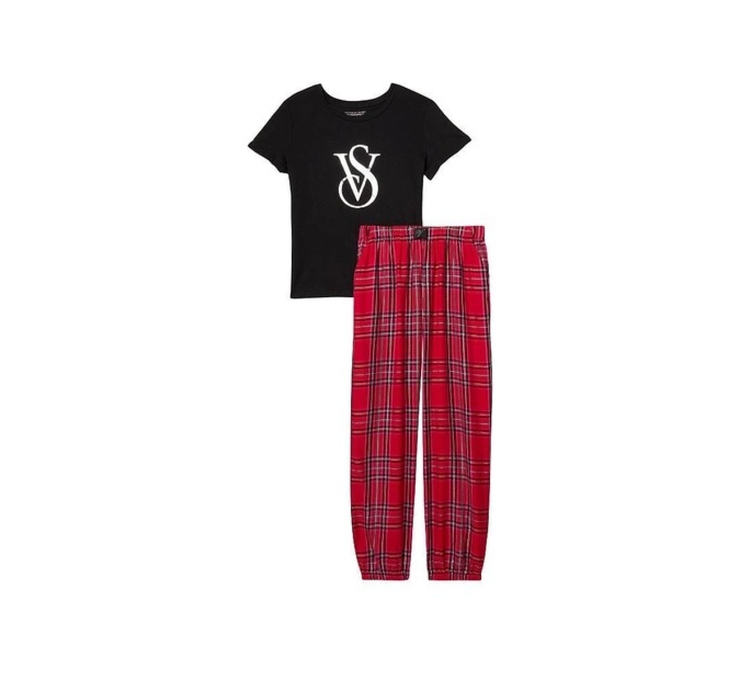 Пижама Cotton & Flannel Tee-jama Set Pink Plaid