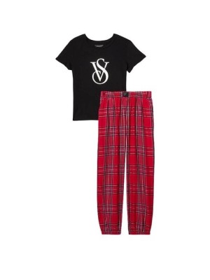 Пижама Cotton & Flannel Tee-jama Set Pink Plaid