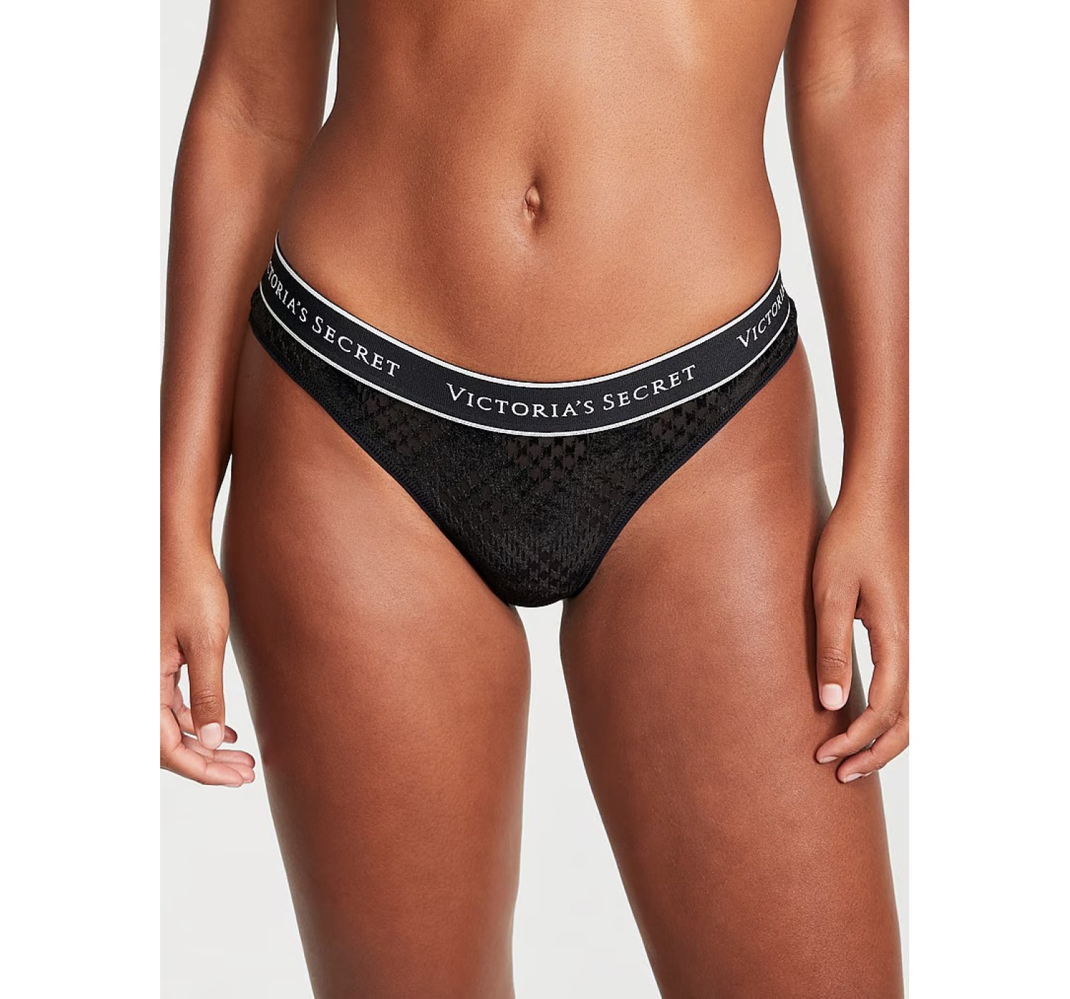 Трусики Black Festive Plaid Thong Panty
