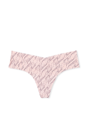Трусики No-Show Thong Panty Victoria Script Pink