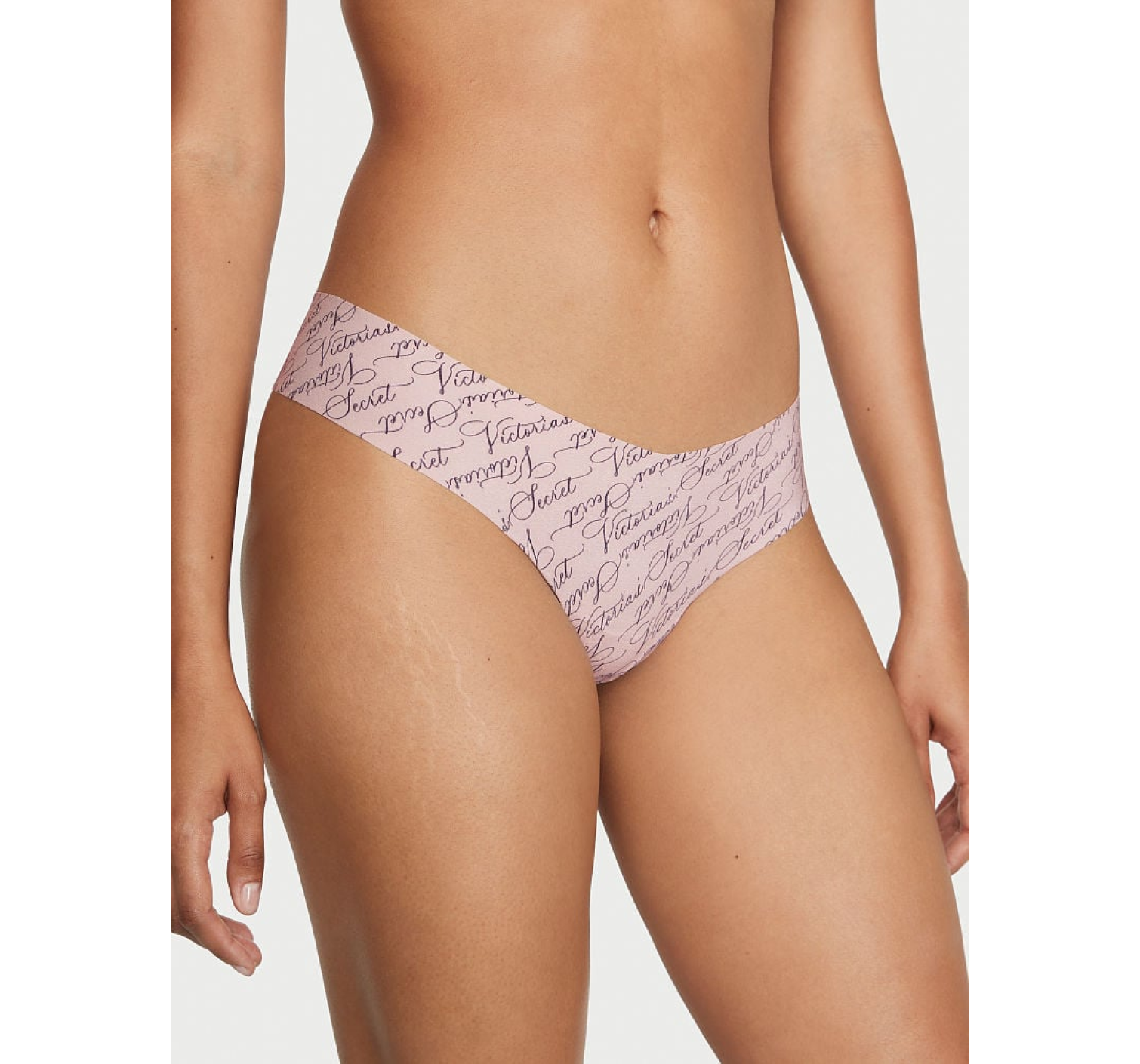 Трусики No-Show Thong Panty Victoria Script Pink