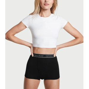 Трусики Cotton Logo High-Waist Boyshort Panty Black 