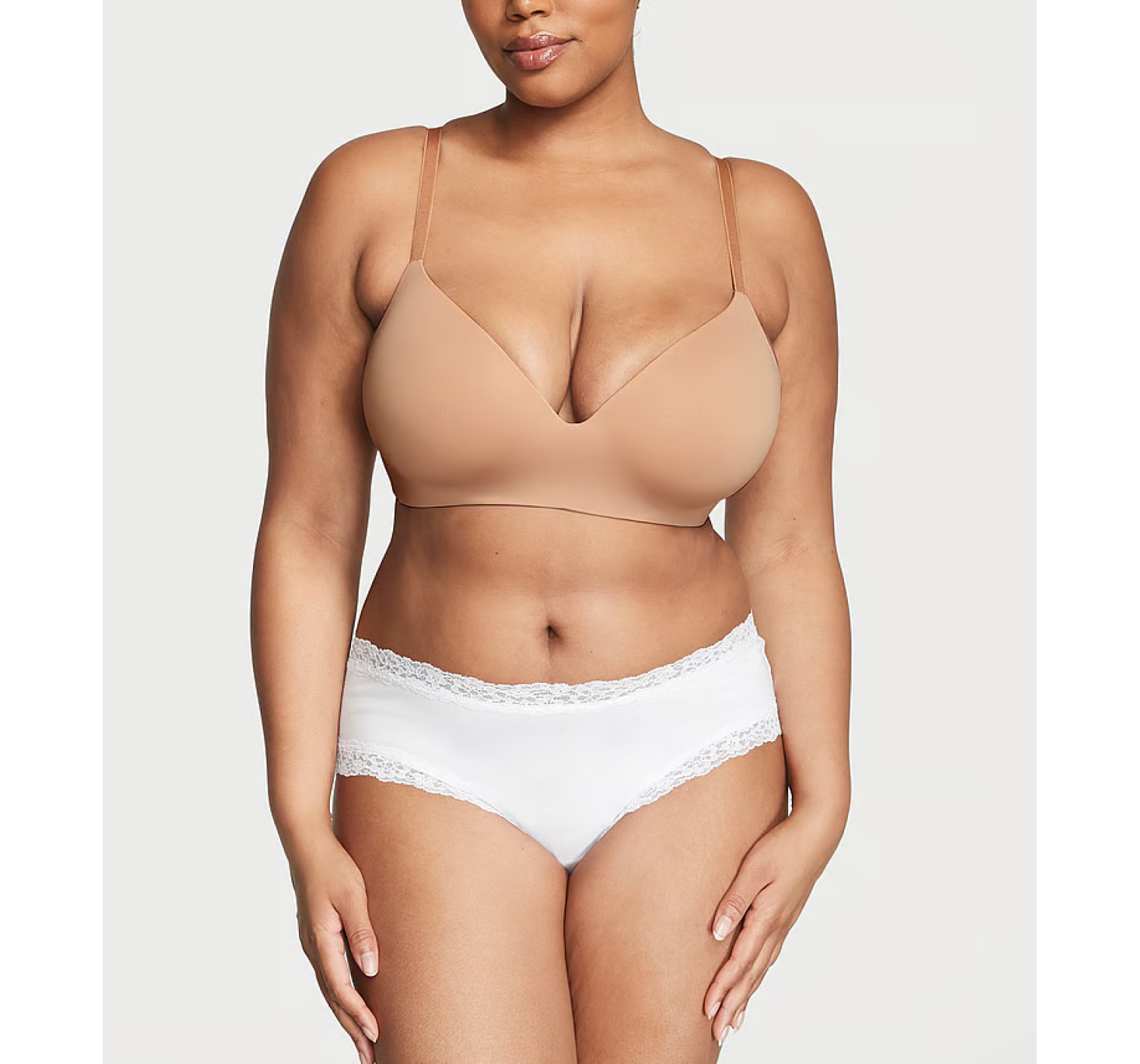 Трусики Posey Lace Waist Cotton Cheeky Panty White