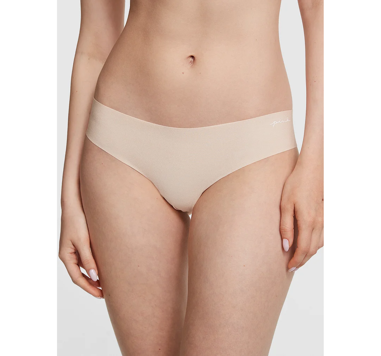 Трусики PINK No-show Thong Panty Marzipan