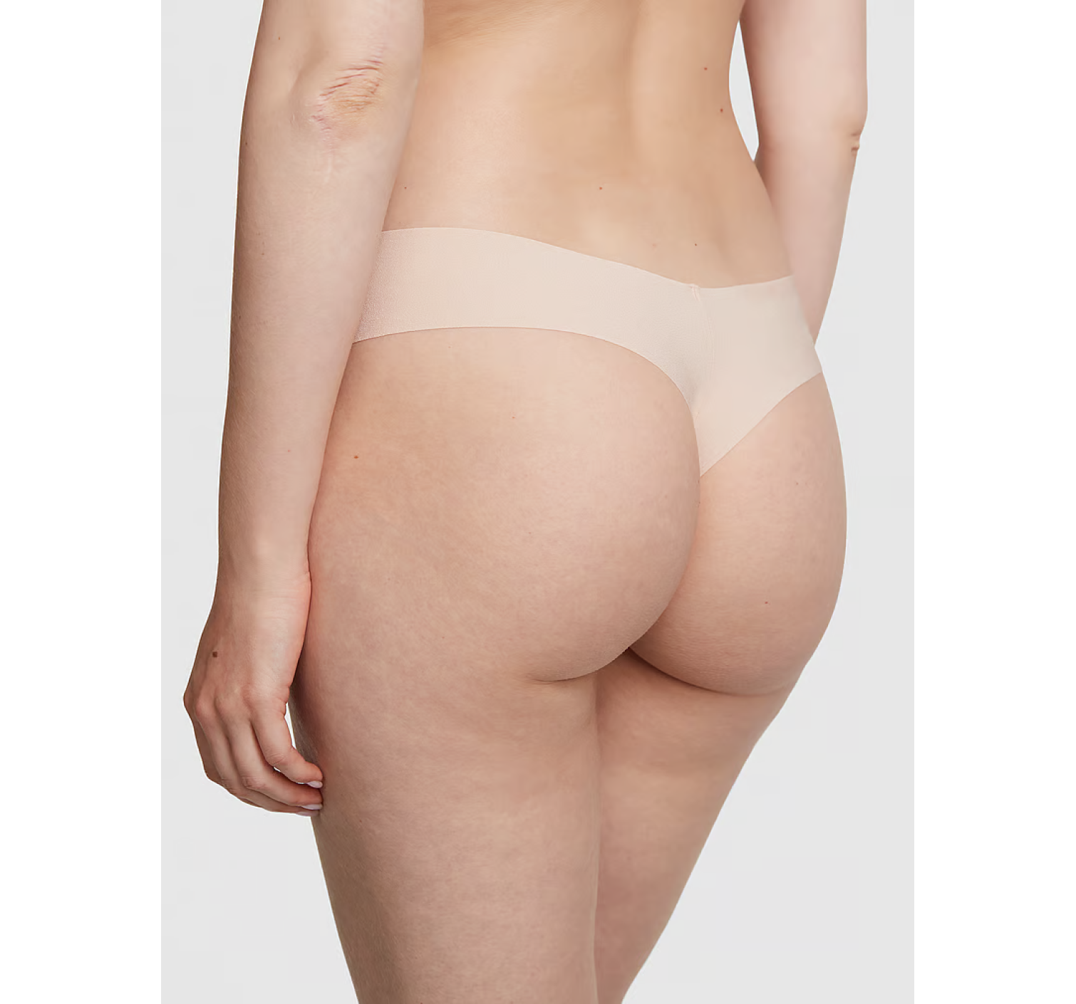 Трусики PINK No-show Thong Panty Marzipan