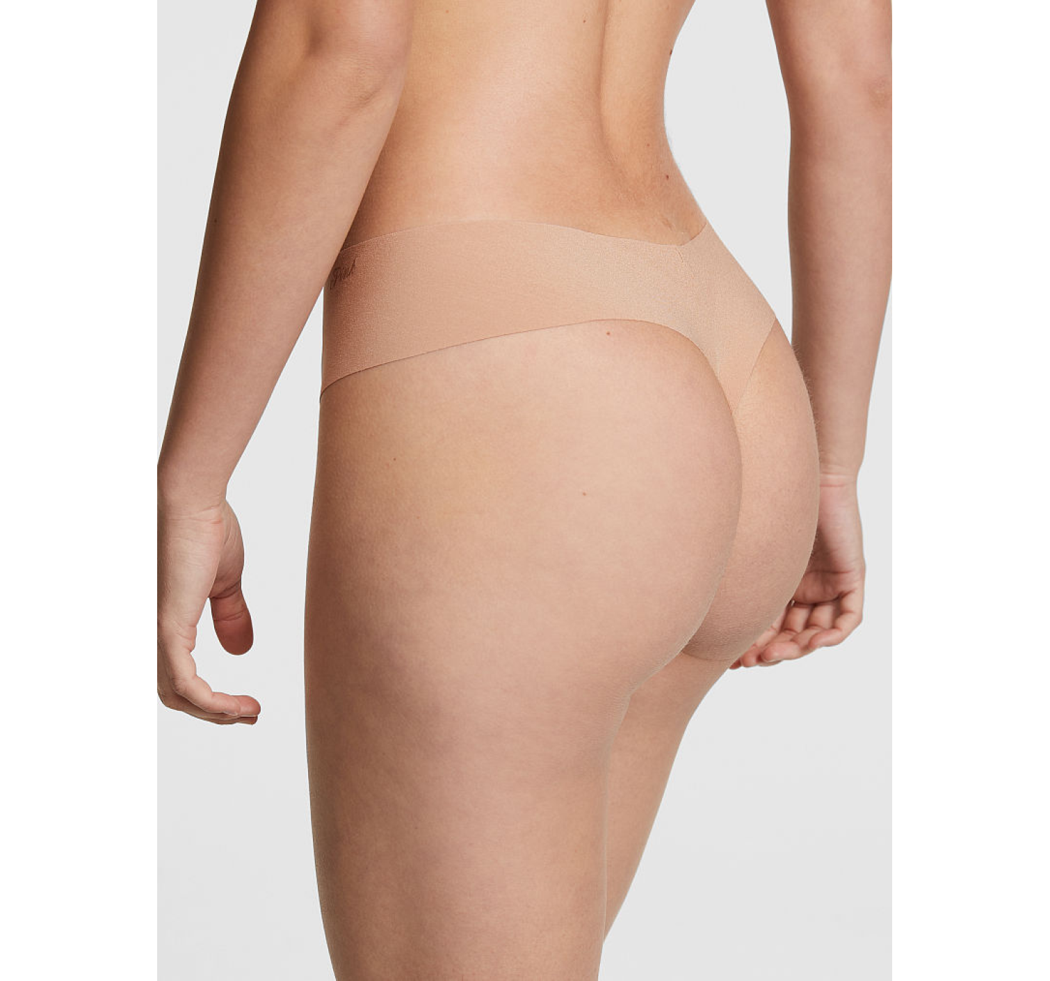 Трусики PINK No Show High-Leg Thong Panty Sweet Praline