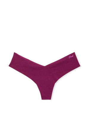 Трусики PINK No Show High-Leg Thong Panty Vivid Magenta