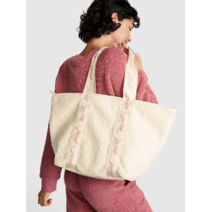 Сумка PINK Cozy-Plush Tote Bag Creamer