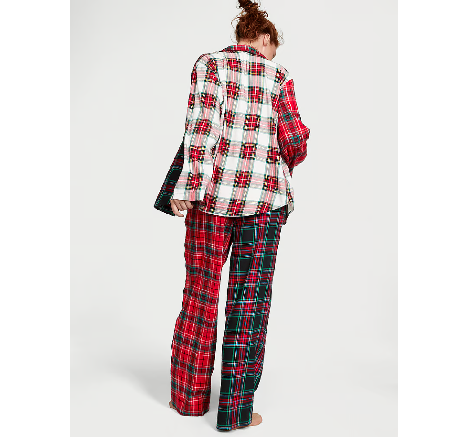 Пижама Victoria's Secret Flannel Long Pj set Red Plaid Print Mix