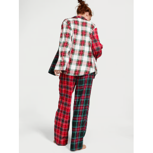 Пижама Victoria's Secret Flannel Long Pj set Red Plaid Print Mix