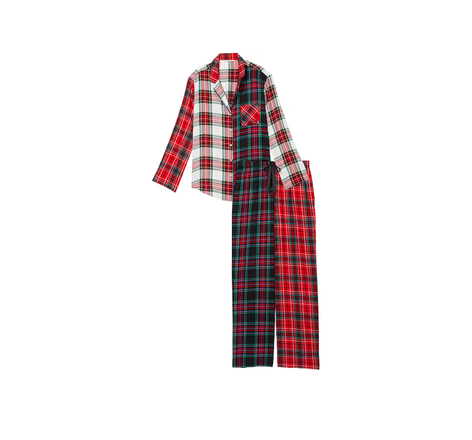 Пижама Victoria's Secret Flannel Long Pj set Red Plaid Print Mix
