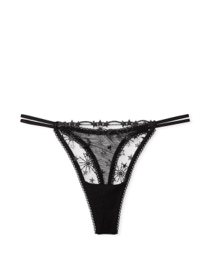 Трусики Celestial Embroidery Strappy Thong Panty Black