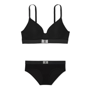 Комплект білизни Cotton Lightly Lined Wireless Bra Shine Patch Black Set