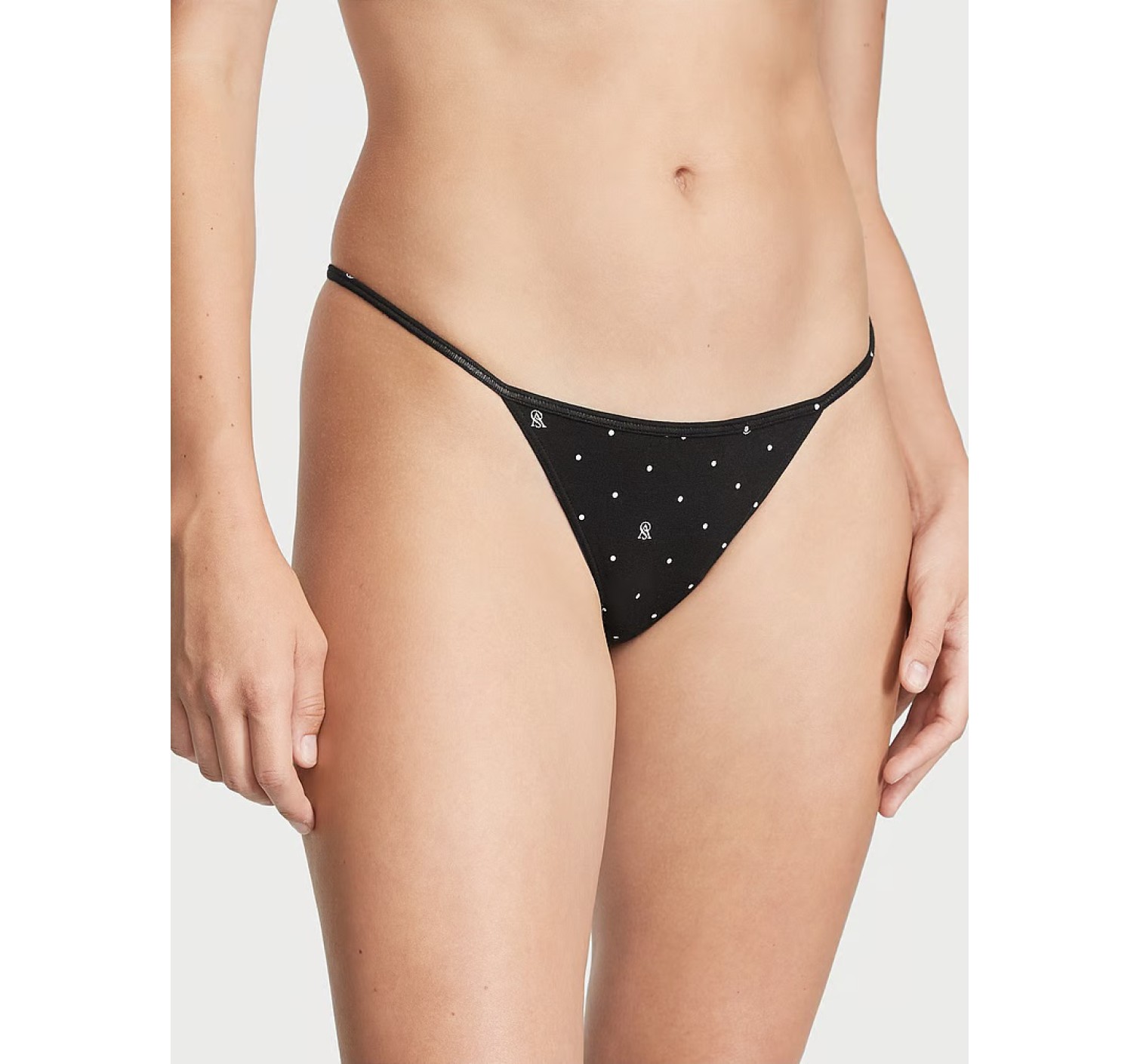Трусики Stretch Cotton Scatter Shine V-String Panty Black