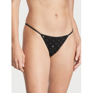 Трусики Stretch Cotton Scatter Shine V-String Panty Black