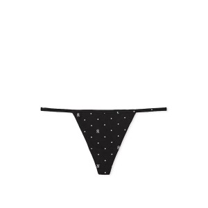 Трусики Stretch Cotton Scatter Shine V-String Panty Black Logo Dot