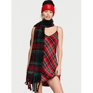Набор шапка+шарф Victoria’s Secret Plaid Set Black