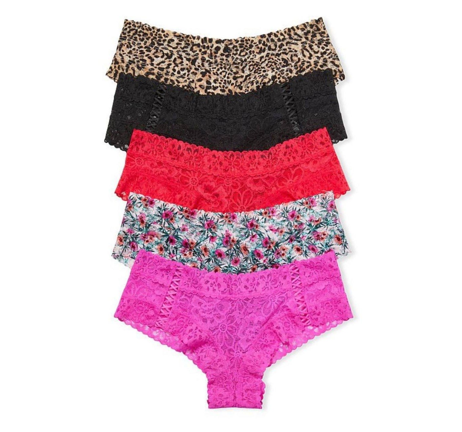 Набір трусиків 5-Pack Flower Print Lace Cheeky