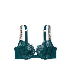 Комплект белья Unlined Lace Shine Strap Full Cup Demi Bra Deepest Green