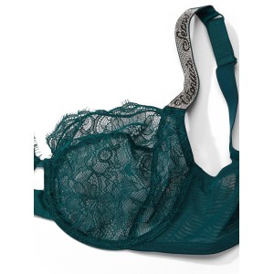Комплект белья Unlined Lace Shine Strap Full Cup Demi Bra Deepest Green