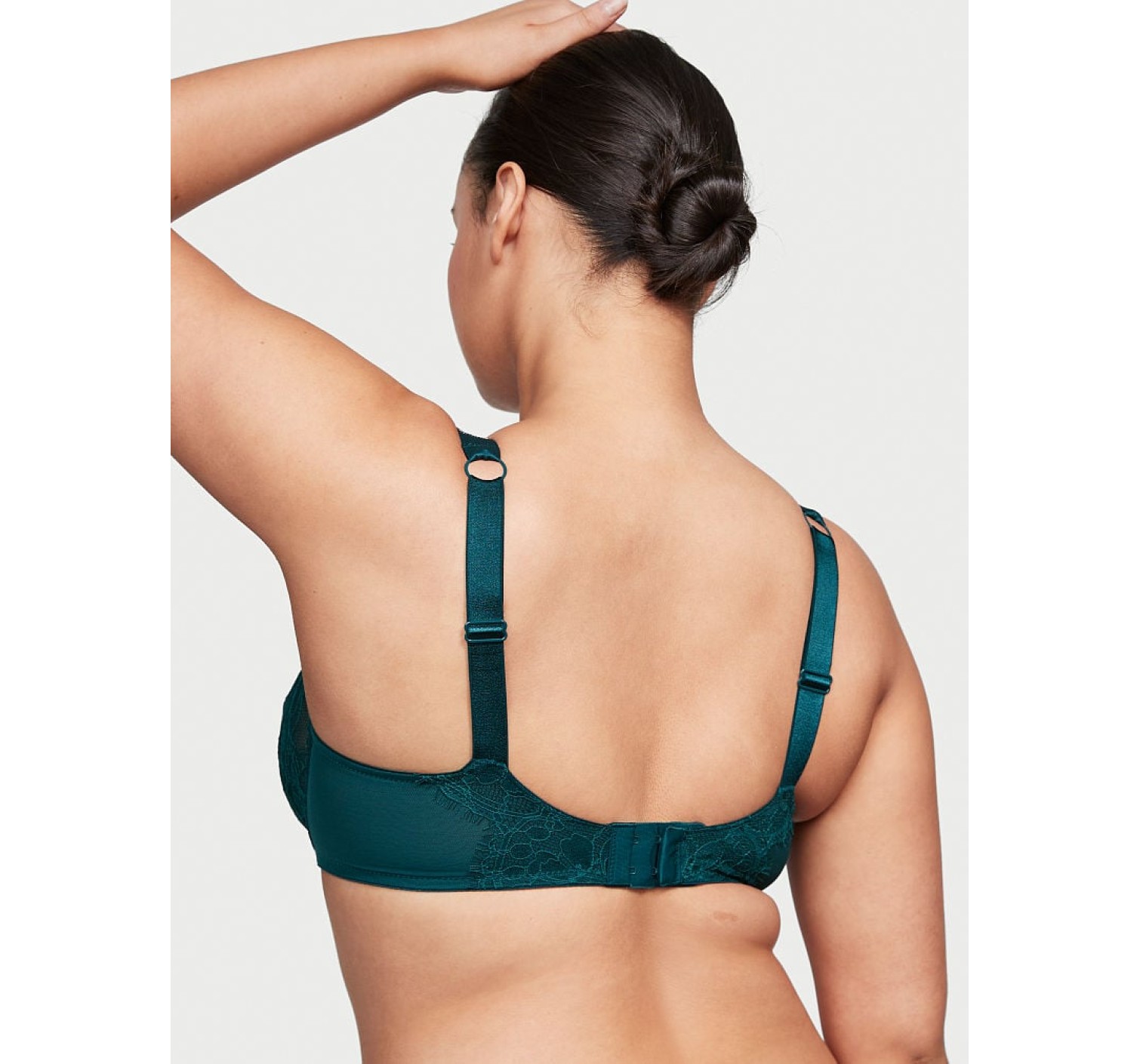 Комплект белья Unlined Lace Shine Strap Full Cup Demi Bra Deepest Green