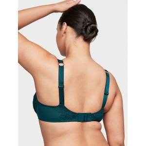 Комплект белья Unlined Lace Shine Strap Full Cup Demi Bra Deepest Green