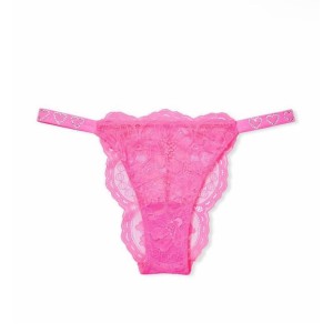 Комплект белья Victoria’s Secret Shine Strap Heart Atomic Pink Lace Bra Set
