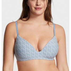 Бюстгальтер Victoria's Secret T-shirt Lightly Lined Wireless Blue Logo Bra