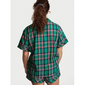 Піжама Green plaid Flannel Short PJ Set