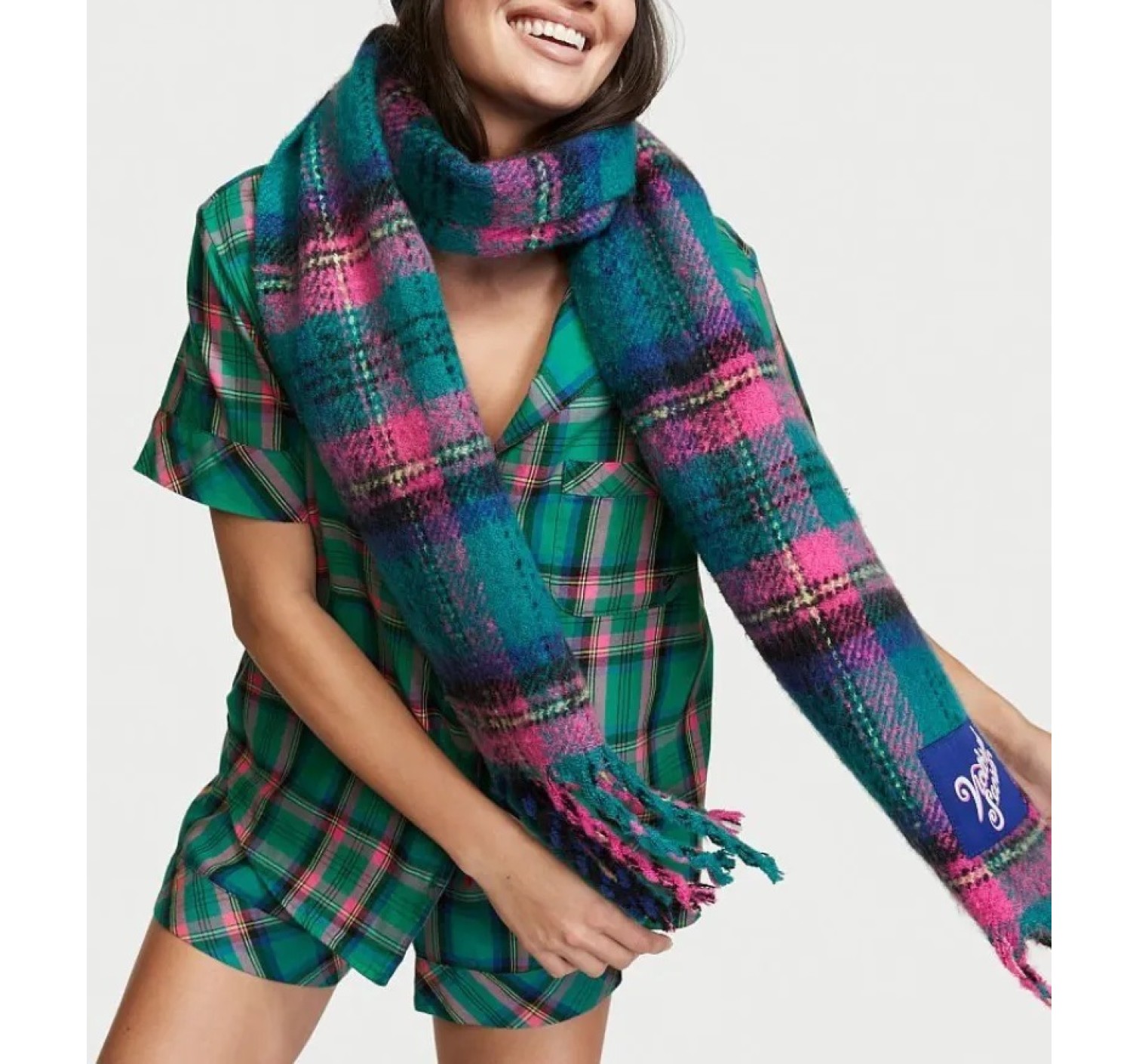 Піжама Green plaid Flannel Short PJ Set