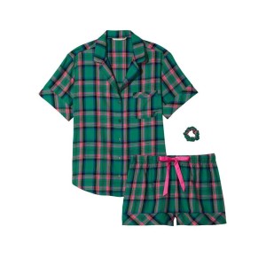 Піжама Green plaid Flannel Short PJ Set
