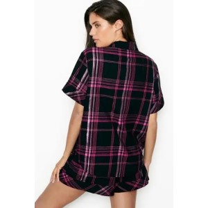 Піжама Flannel Short PJ Set black pink plaid