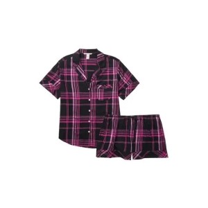 Піжама Flannel Short PJ Set black pink plaid