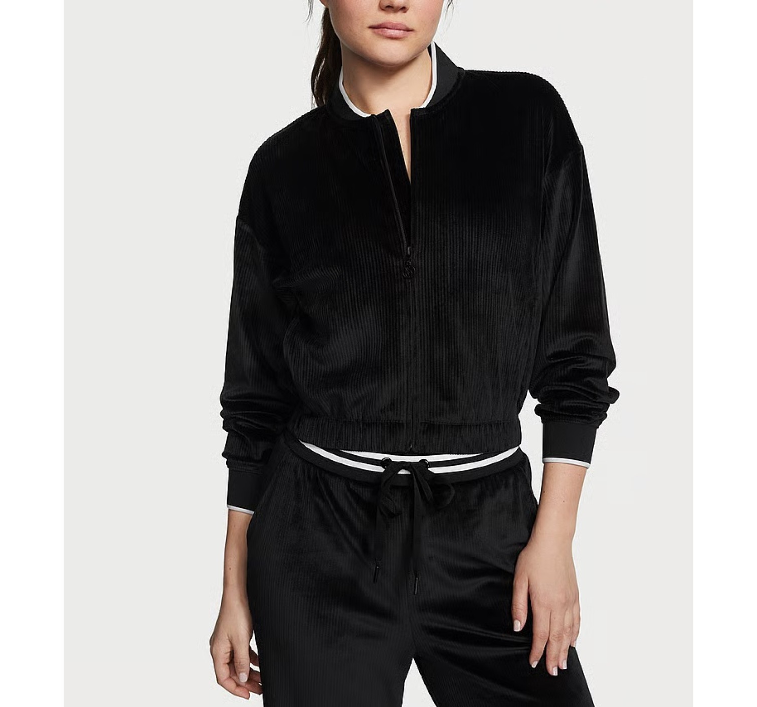 Велюровий костюм Velour Ribbed Bomber Jacket Set