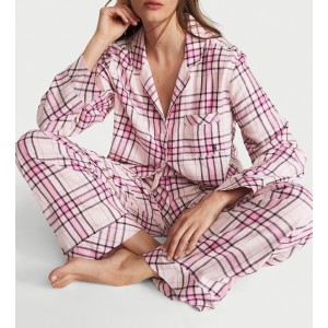 Піжама Victoria's Secret Flannel Long Pj set Pink Plaid