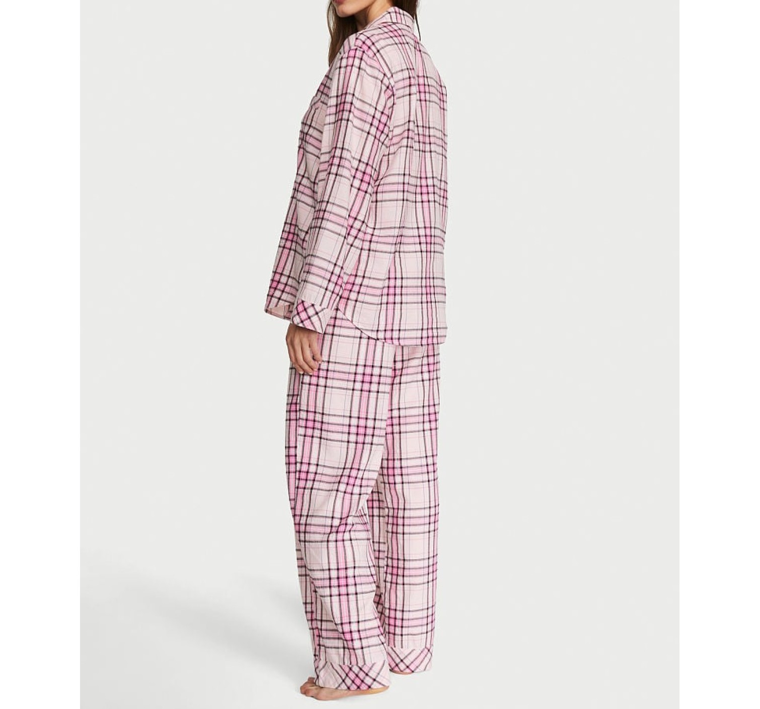 Піжама Victoria's Secret Flannel Long Pj set Pink Plaid