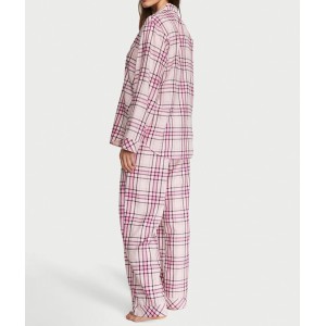 Піжама Victoria's Secret Flannel Long Pj set Pink Plaid