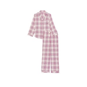 Піжама Victoria's Secret Flannel Long Pj set Pink Plaid
