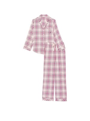 Піжама Victoria's Secret Flannel Long Pj set Pink Plaid