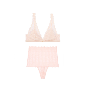 Комплект Victoria’s Secret Lace Bralette & High-rise Thong Panty V logo