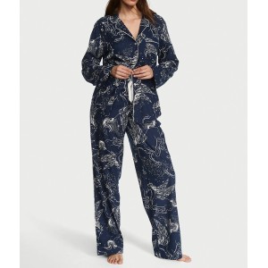 Пижама Victoria's Secret Flannel Long Pj set Noir Navy Pegasus