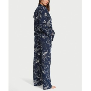 Пижама Victoria's Secret Flannel Long Pj set Noir Navy Pegasus