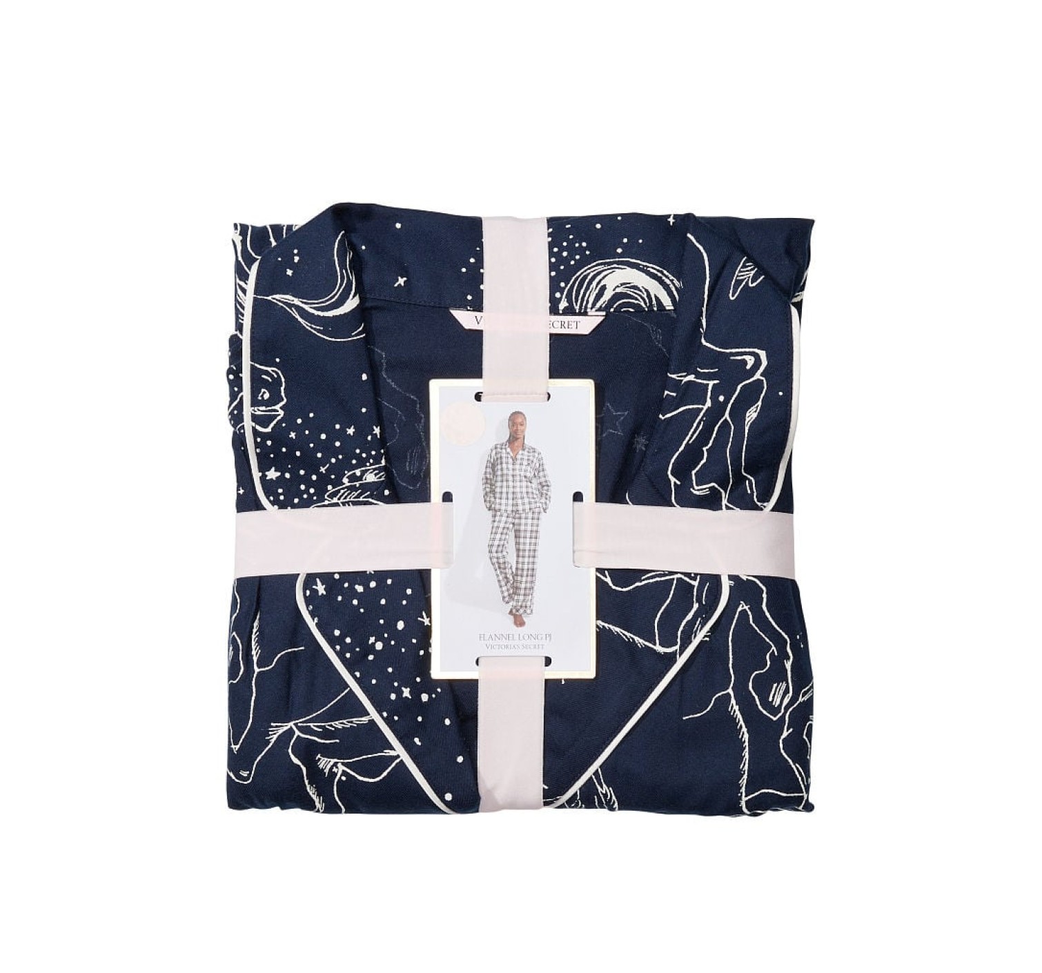 Пижама Victoria's Secret Flannel Long Pj set Noir Navy Pegasus
