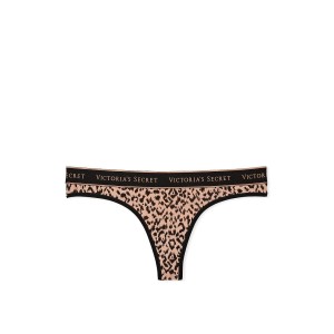 Трусики Cotton Logo Gray Thong Panty Cameo Basic Animal
