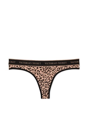 Трусики Cotton Logo Gray Thong Panty Cameo Basic Animal