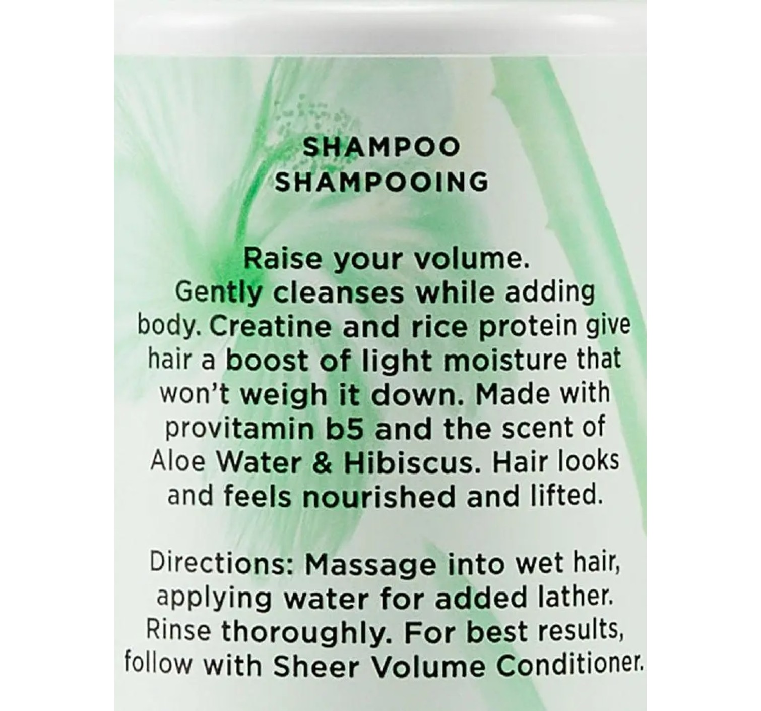 Шампунь Sheer Volume Aloe Water & Hibiscus