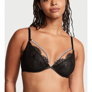 Комплект белья Very Sexy Shine Strap Bra Lace Black Push-Up Set 