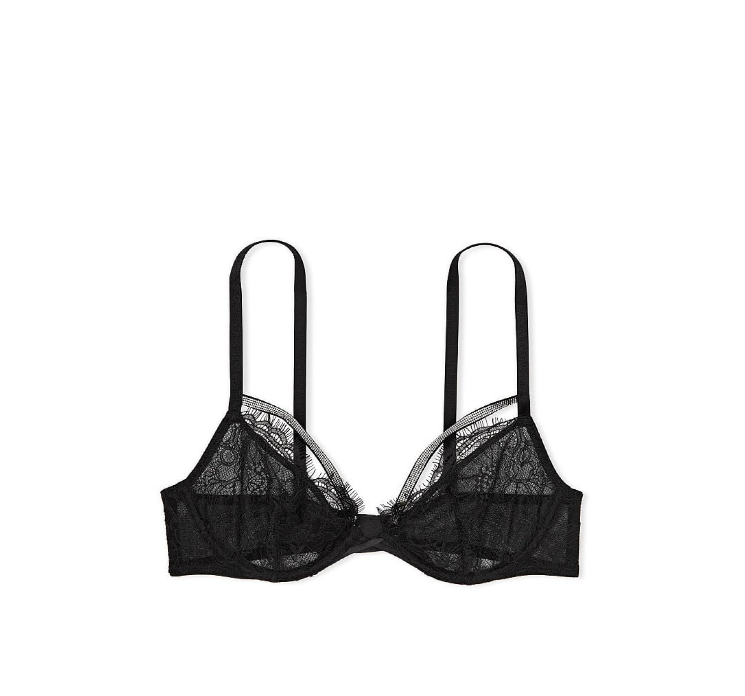 Комплект белья Very Sexy Shine Strap Bra Lace Black Push-Up Set 