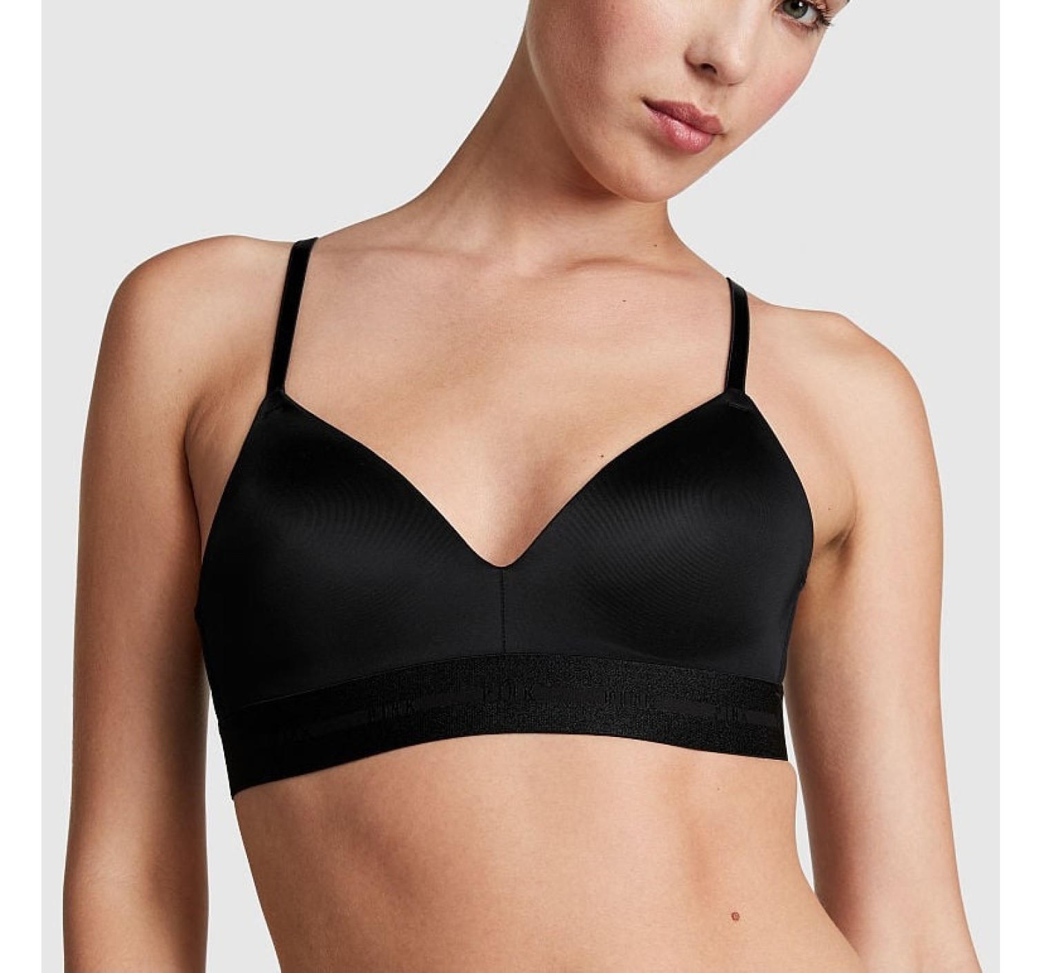 Бюстгальтер PINK Wear Everywhere Wireless Lightly Lined Black Bra 